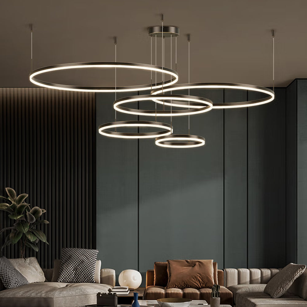 Alonza Moderne Grote Hanglampen Wit Metaal Slaapkamer Woonkamer Tir-Cirkel - afbeelding 24 | Noma Lighting