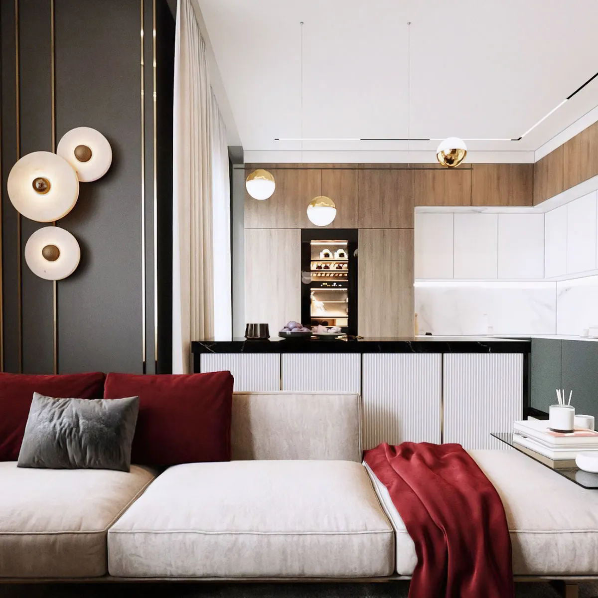 Apollo ronde albasten wandlamp - afbeelding 30 | Noma Lighting