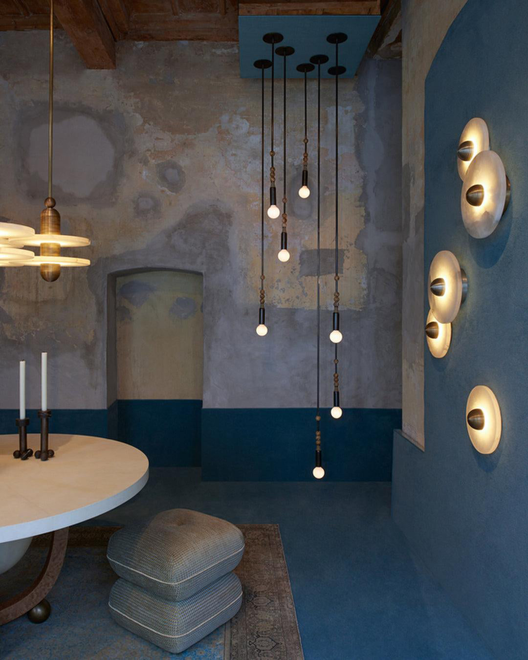 Apollo ronde albasten wandlamp - afbeelding 8 | Noma Lighting