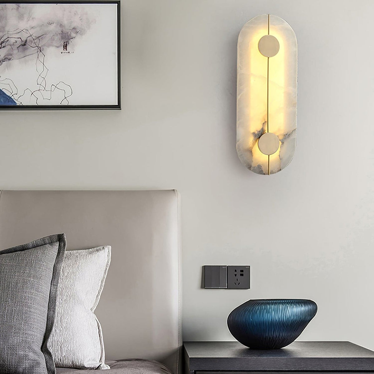 Artistieke wandlamp van dolomiet en koper met retro-uitstraling - afbeelding 18 | Noma Lighting