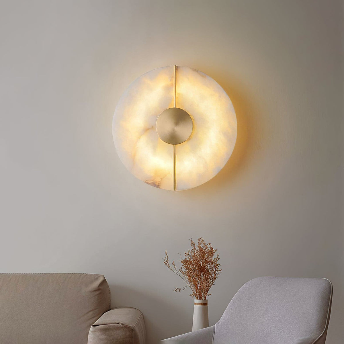 Artistieke wandlamp van dolomiet en koper met retro-uitstraling - afbeelding 32 | Noma Lighting