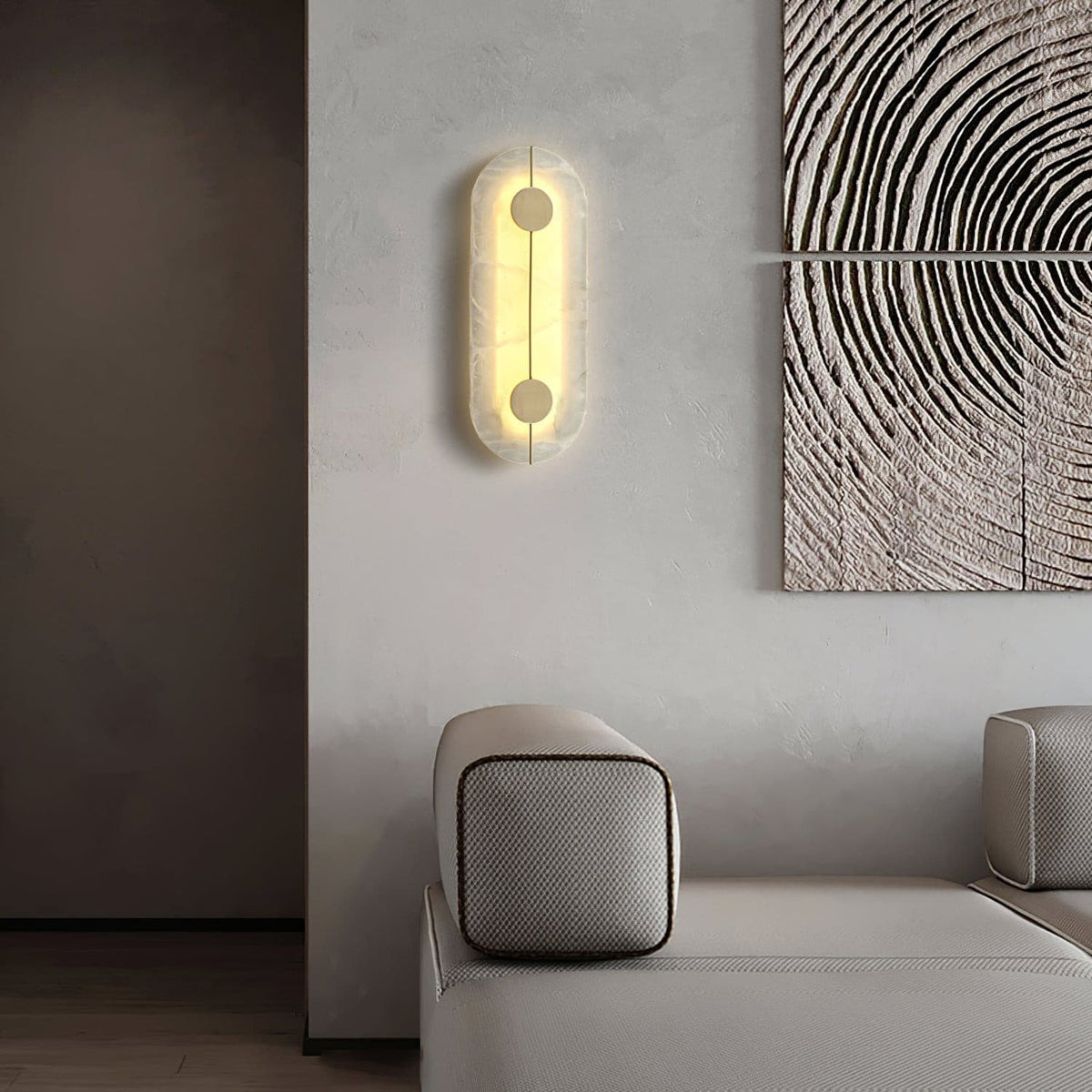 Artistieke wandlamp van dolomiet en koper met retro-uitstraling - afbeelding 47 | Noma Lighting