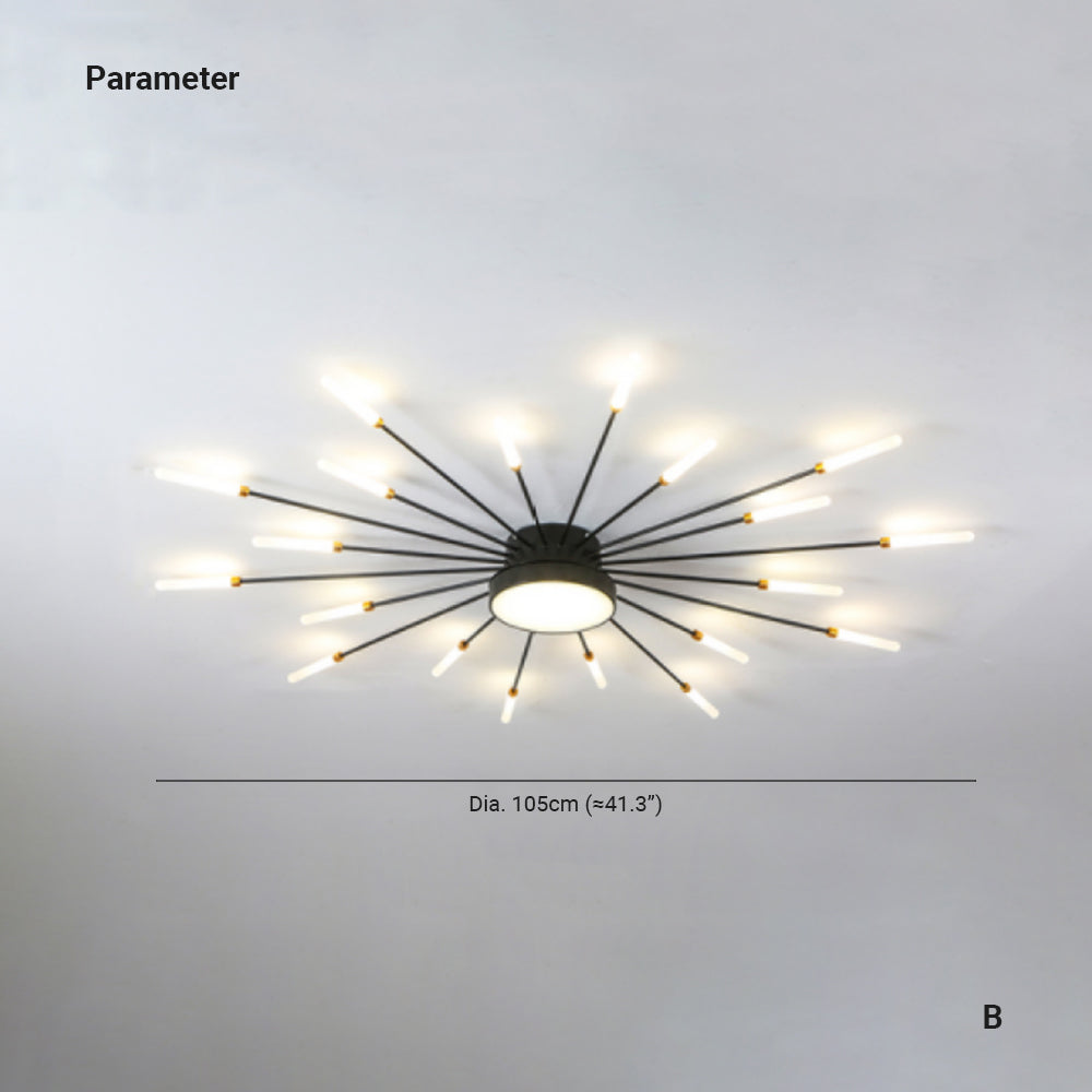 Lowry Moderne Vuurwerk LED Plafondlampen Zwart Goud Woonkamer - afbeelding 5 | Noma Lighting