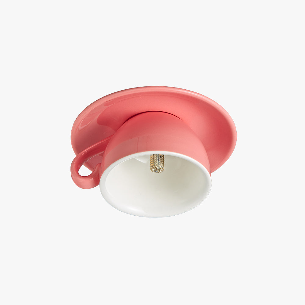 Morandi Moderne Koffiekopjes Keramische Plafondverlichting Blauw/Roze/Geel - afbeelding 1 | Noma Lighting