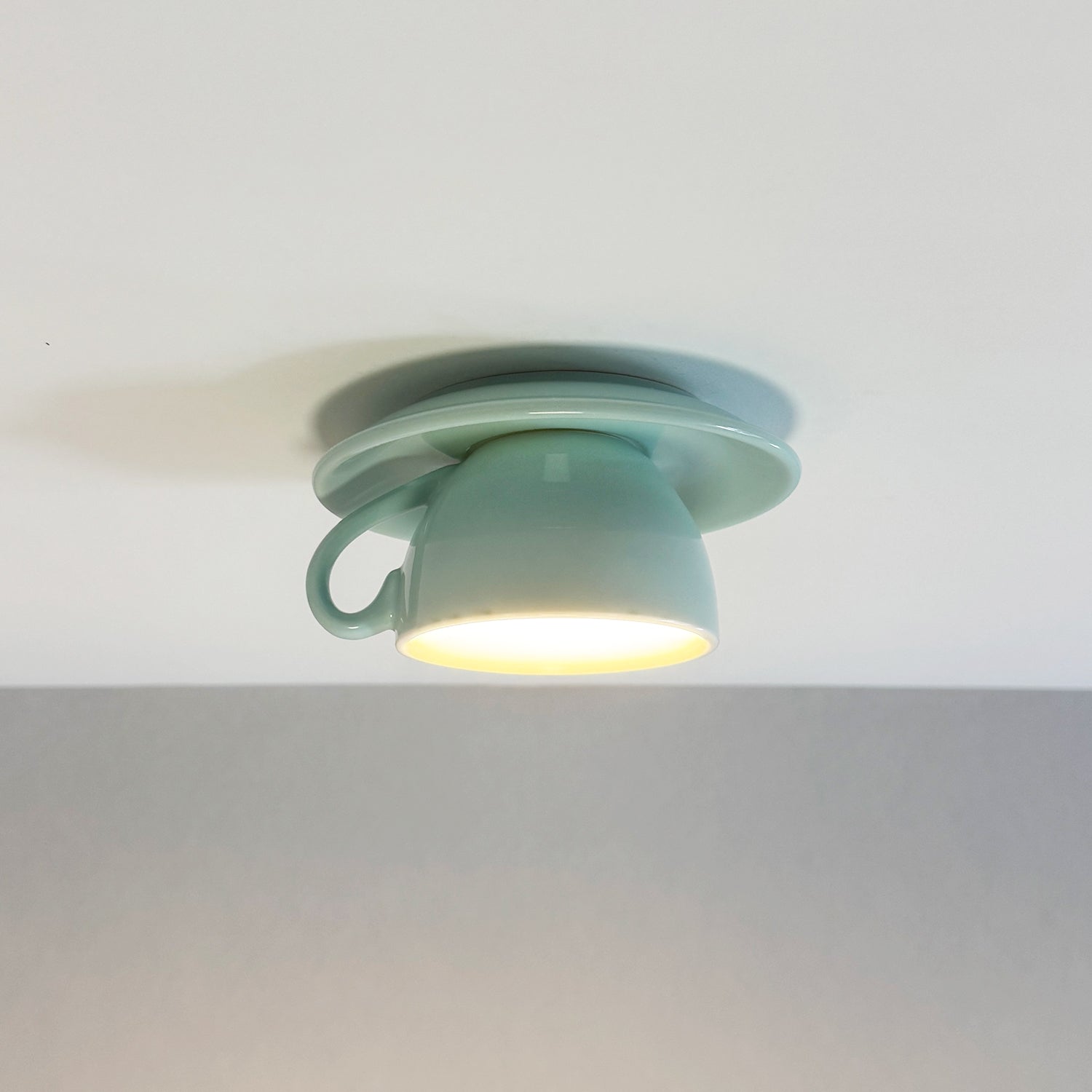 Morandi Moderne Koffiekopjes Keramische Plafondverlichting Blauw/Roze/Geel - afbeelding 17 | Noma Lighting