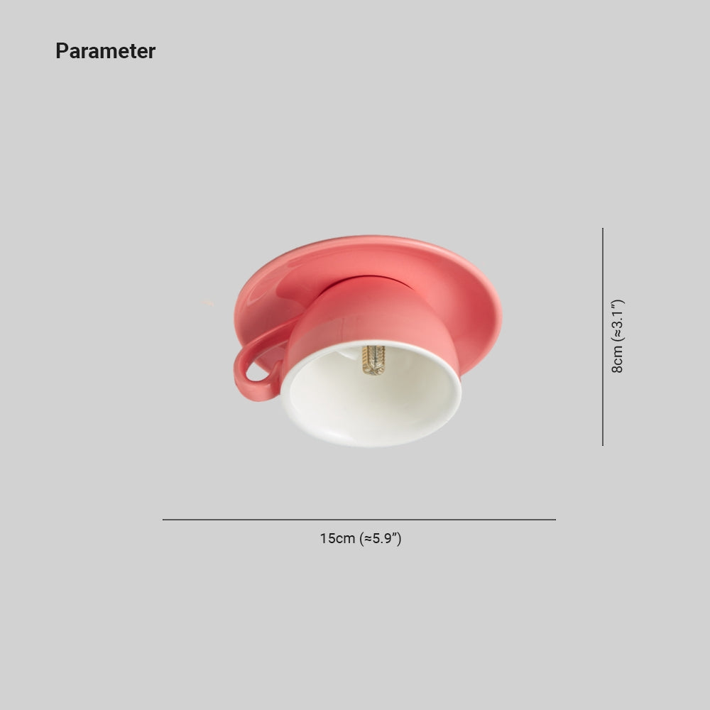 Morandi Moderne Koffiekopjes Keramische Plafondverlichting Blauw/Roze/Geel - afbeelding 6 | Noma Lighting