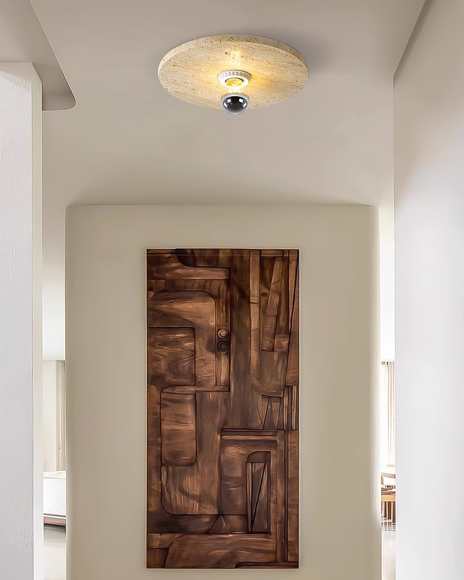 Norarora travertin Vlakke plafondlamp - afbeelding 8 | Noma Lighting