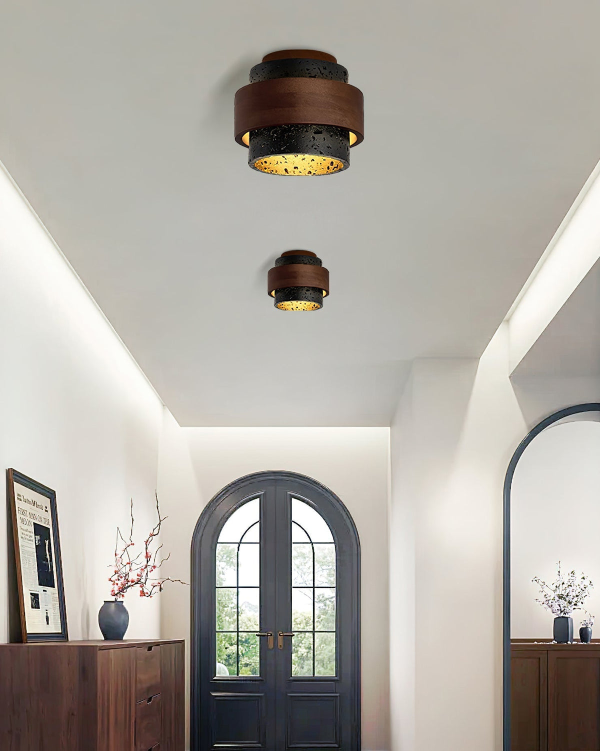 Noruaine zwarte travertin plafondlamp - afbeelding 4 | Noma Lighting