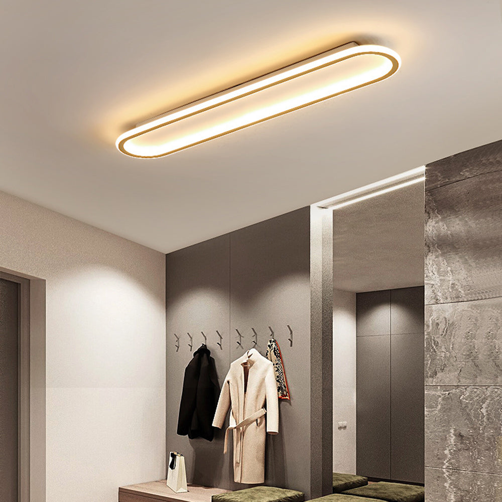 Quinn Minimalistisch Elliptische LED Plafondlamp Metaal/Acryl Zwart/Goud/Roségoud - afbeelding 6 | Noma Lighting