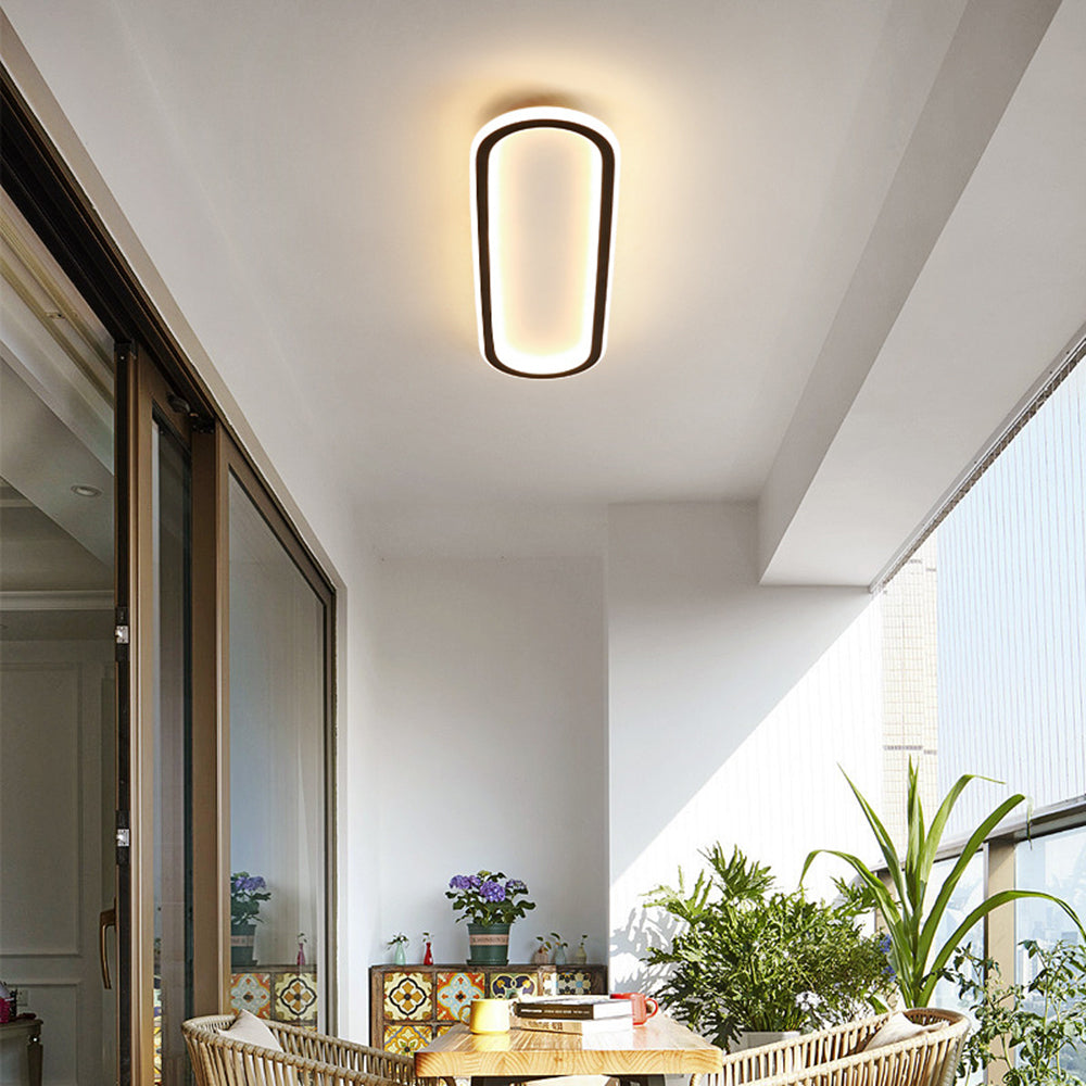 Quinn Minimalistisch Elliptische LED Plafondlamp Metaal/Acryl Zwart/Goud/Roségoud - afbeelding 9 | Noma Lighting