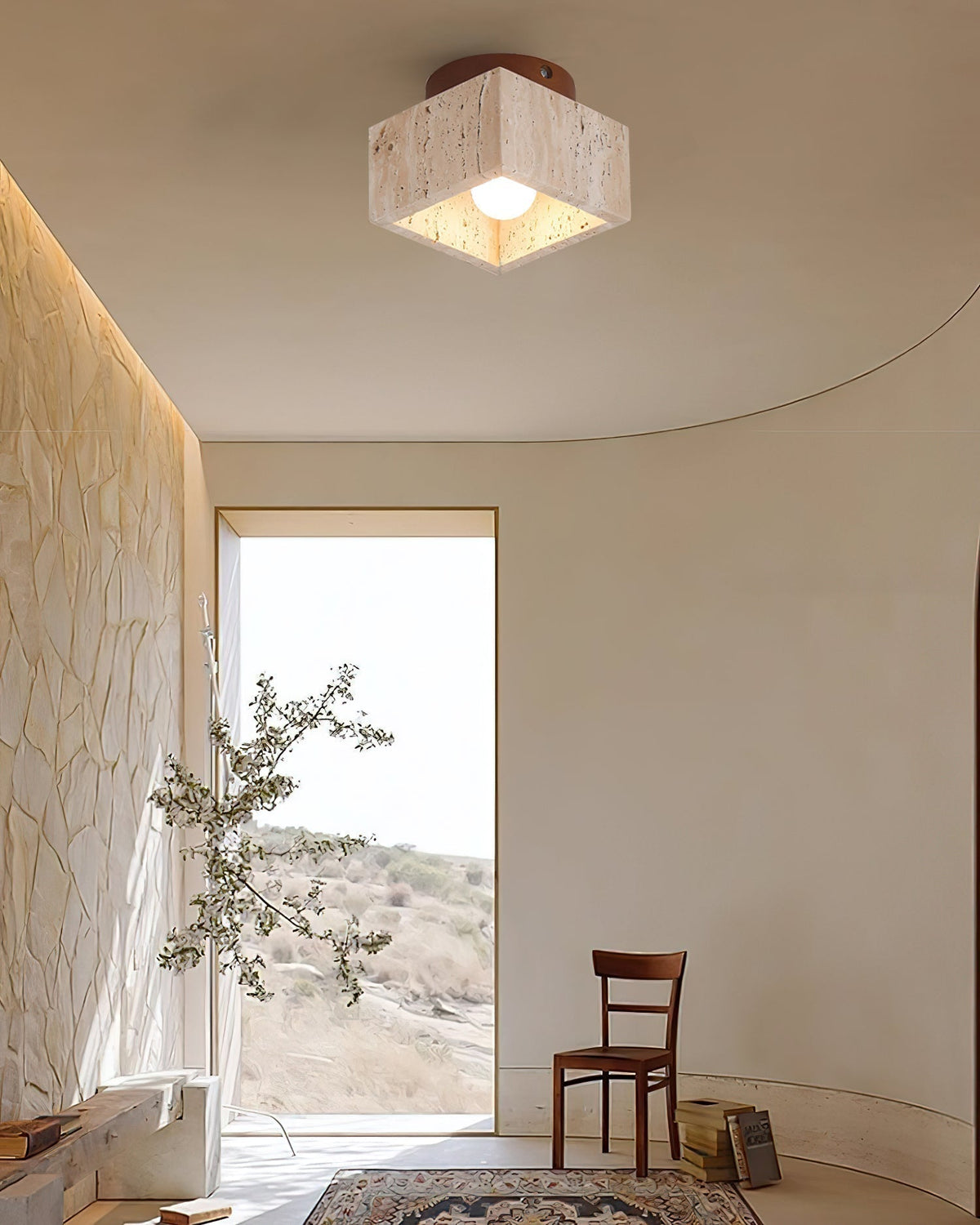 Rilon Ritta plafondlamp zwart & gele travertin - afbeelding 20 | Noma Lighting
