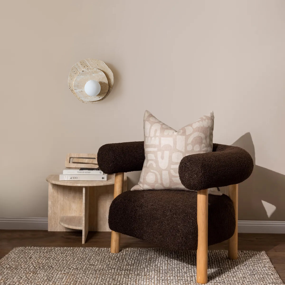 Tavinielle wandlamp travertin Layered Wabi-sabi Esthetiek - afbeelding 11 | Noma Lighting