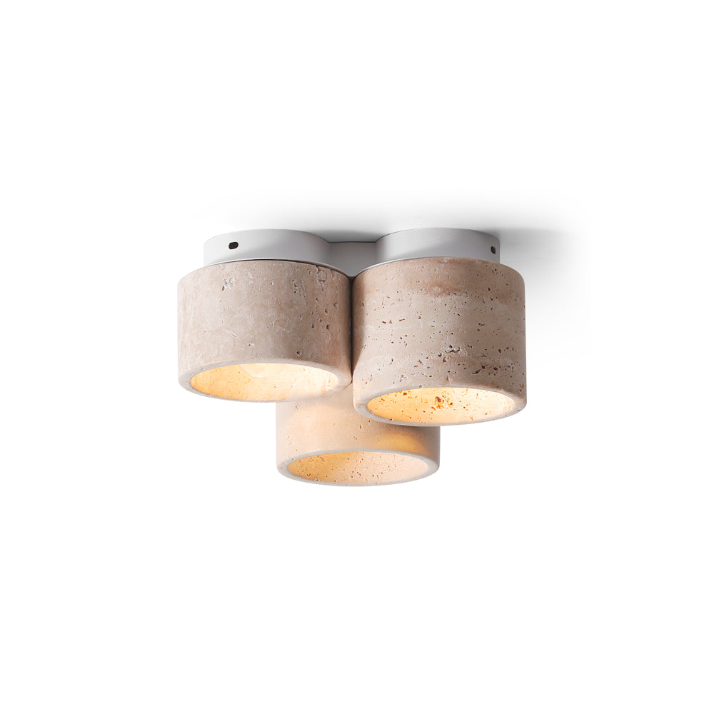 Valeneon travertin plafondlamp met 3 lichtpunten - afbeelding 1 | Noma Lighting
