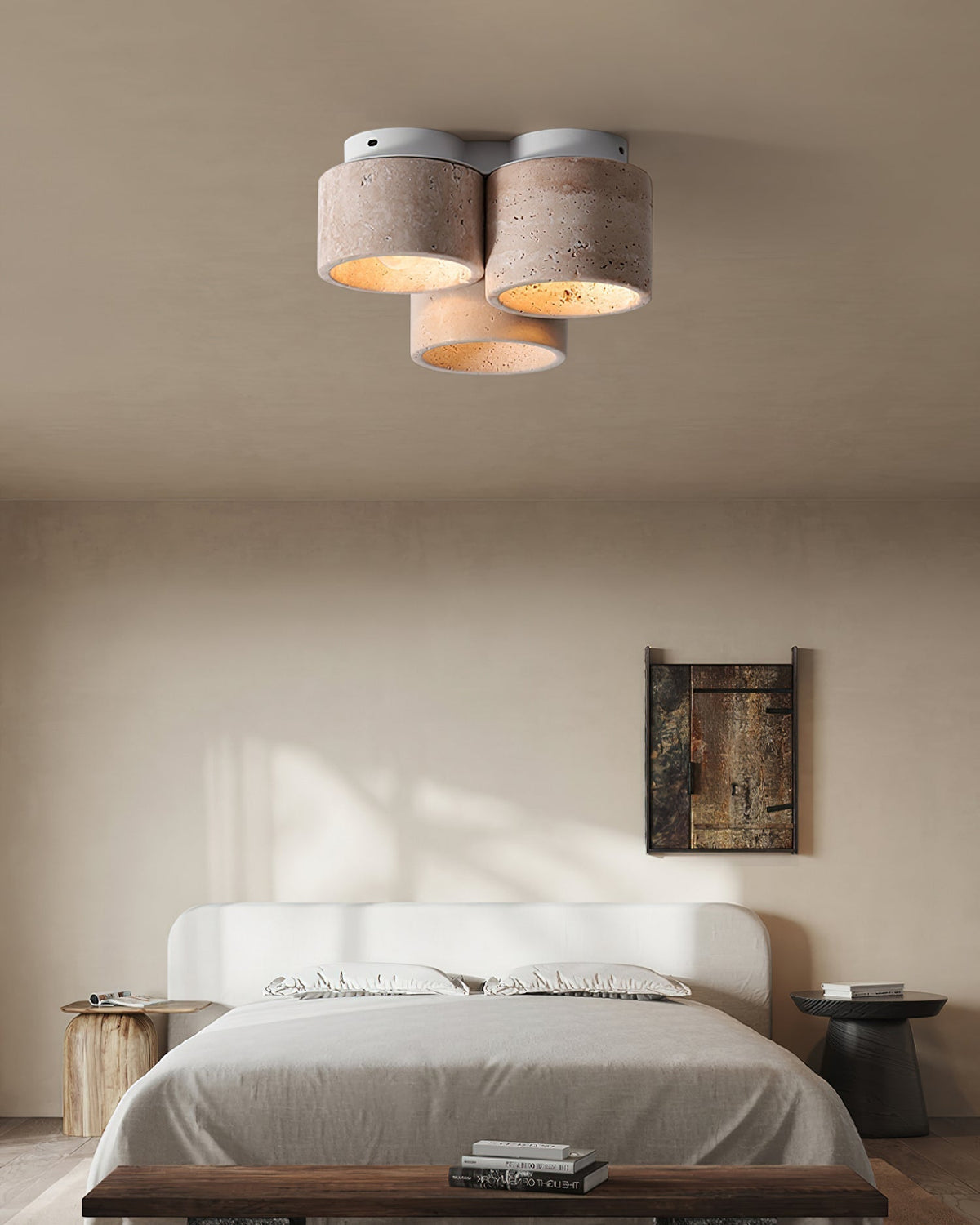 Valeneon travertin plafondlamp met 3 lichtpunten - afbeelding 11 | Noma Lighting