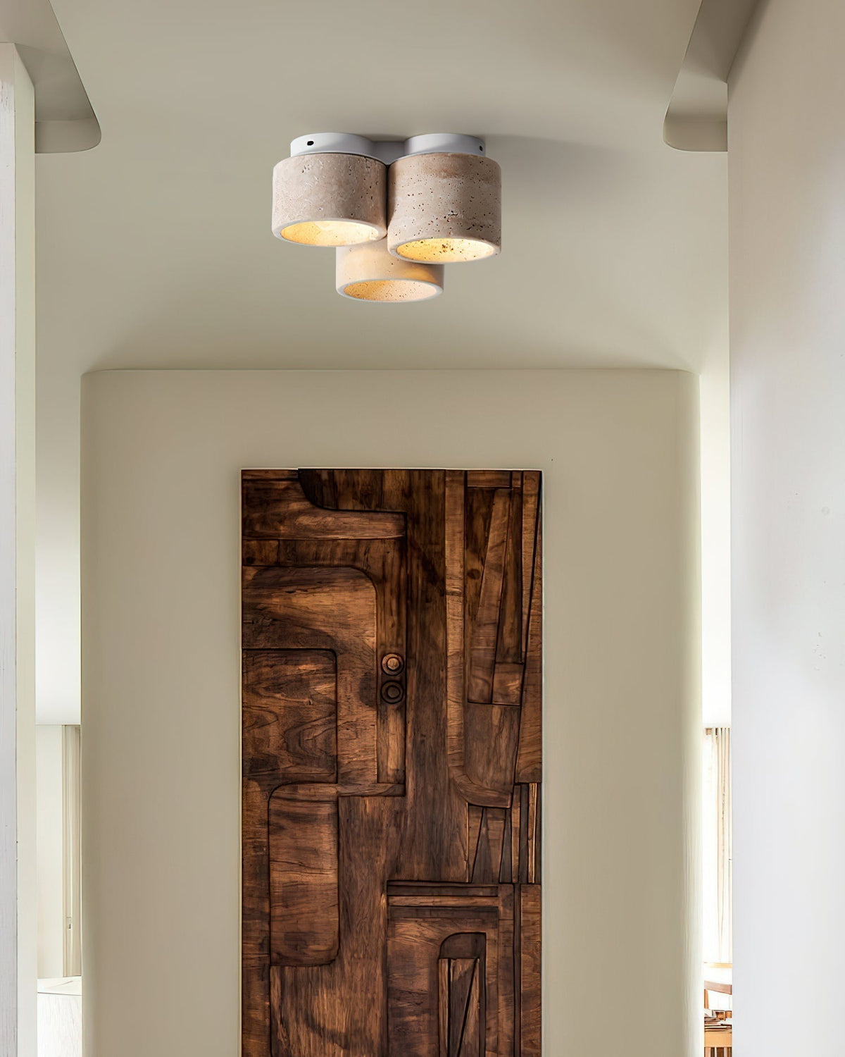 Valeneon travertin plafondlamp met 3 lichtpunten - afbeelding 9 | Noma Lighting