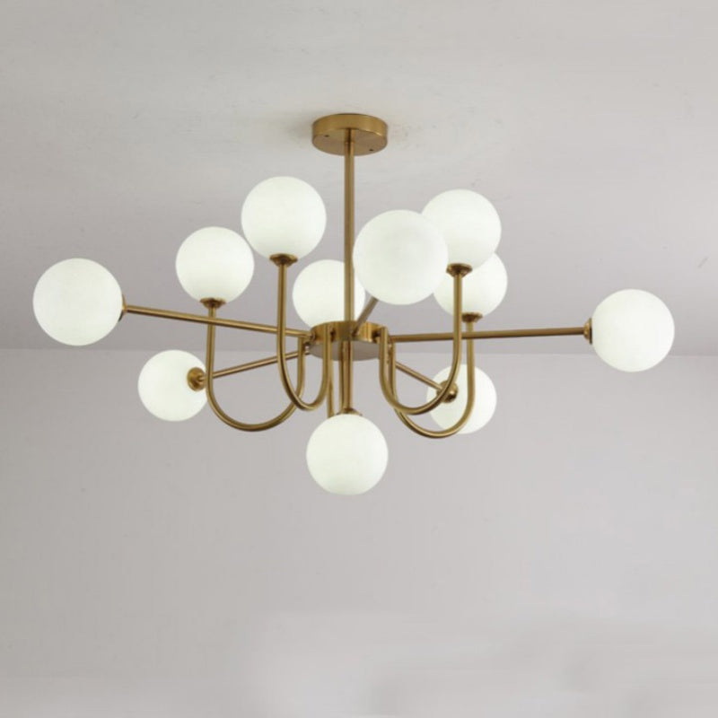 Valentina Moderne LED Kroonluchters Goud Glas Woon-/Eetkamer - afbeelding 14 | Noma Lighting