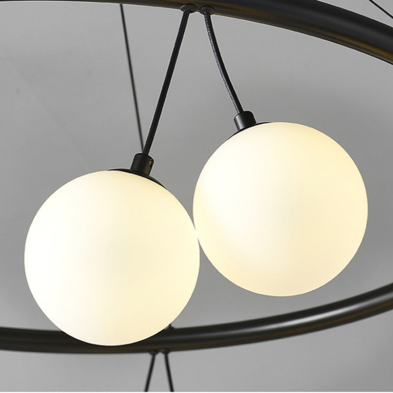 Valentina Nordic LED Kroonluchters Zwart Metaal/Glas Eetkamer/Woonkamer/Slaapkamer - afbeelding 11 | Noma Lighting