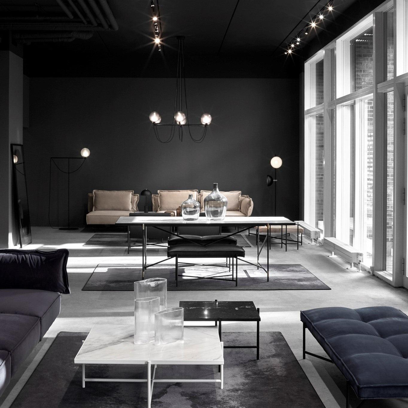 Valentina Scandinavisch Moderne Glazen Bol Kroonluchter Rookgrijs/Blauw Woon/Slaap/Eetkamer - afbeelding 6 | Noma Lighting