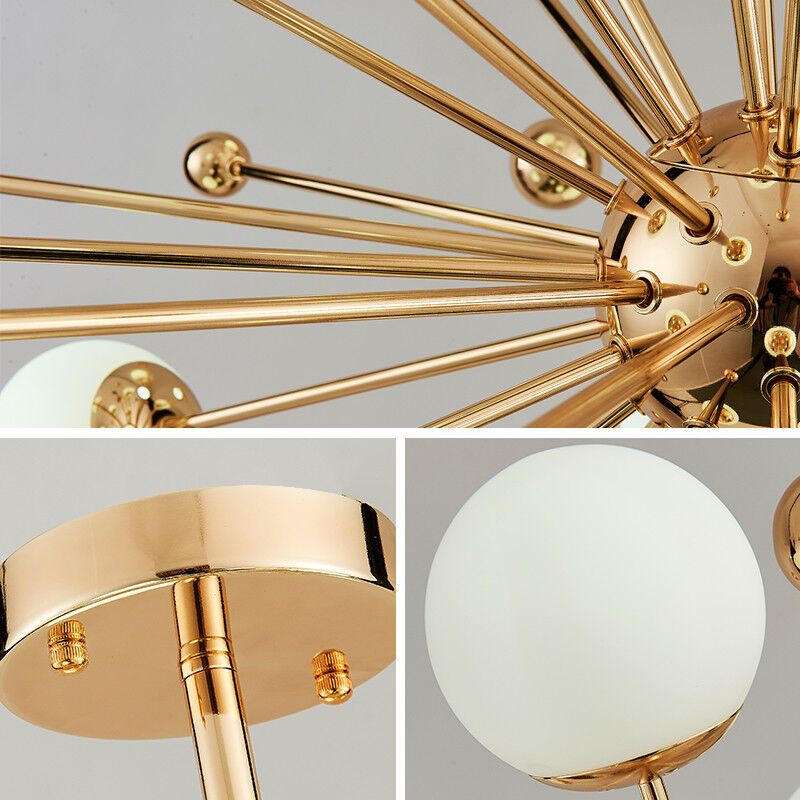 Valentina Scandinavische Vuurwerk LED Kroonluchters Goud Metaal Woonkamer - afbeelding 8 | Noma Lighting