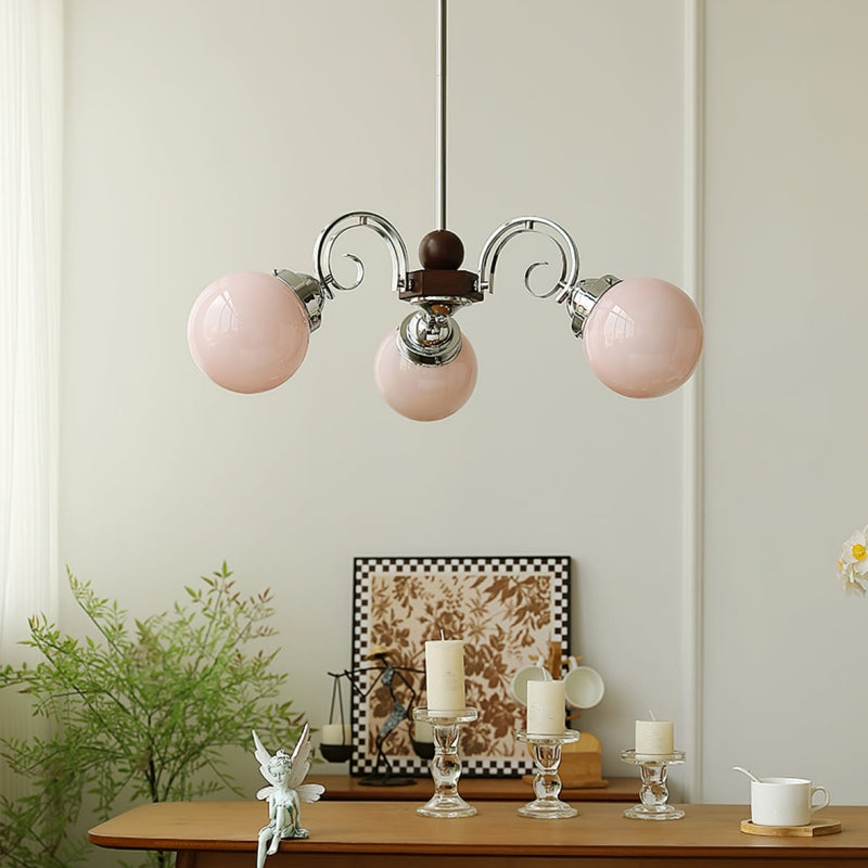 Valentina Vintage Crème Kroonluchter Glas Woonkamer Slaapkamer - afbeelding 6 | Noma Lighting