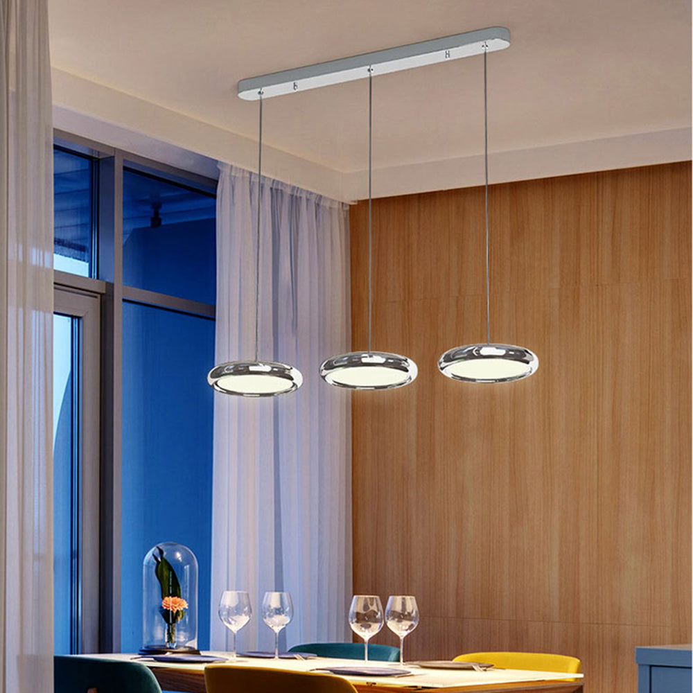Welsh Minimalistisch Cirkel LED Hanglamp Metaal/Acryl Silver/Goud/Roségoud Slaap/Woon/Eetkamer - afbeelding 2 | Noma Lighting