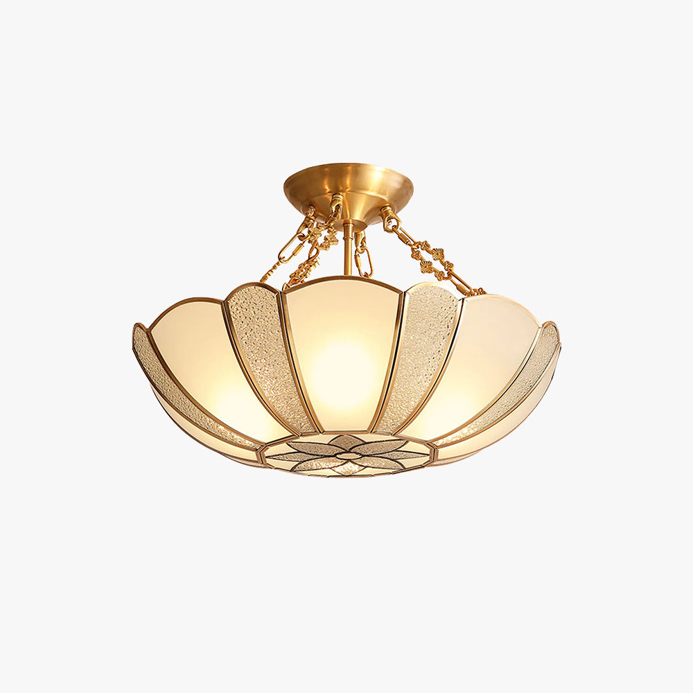 Alessio Retro Bloem Inbouwmontage Plafondlamp Metaal Glas Slaapkamer - afbeelding 1 | Noma Lighting