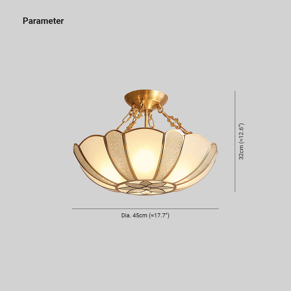 Alessio Retro Bloem Inbouwmontage Plafondlamp Metaal Glas Slaapkamer - afbeelding 4 | Noma Lighting