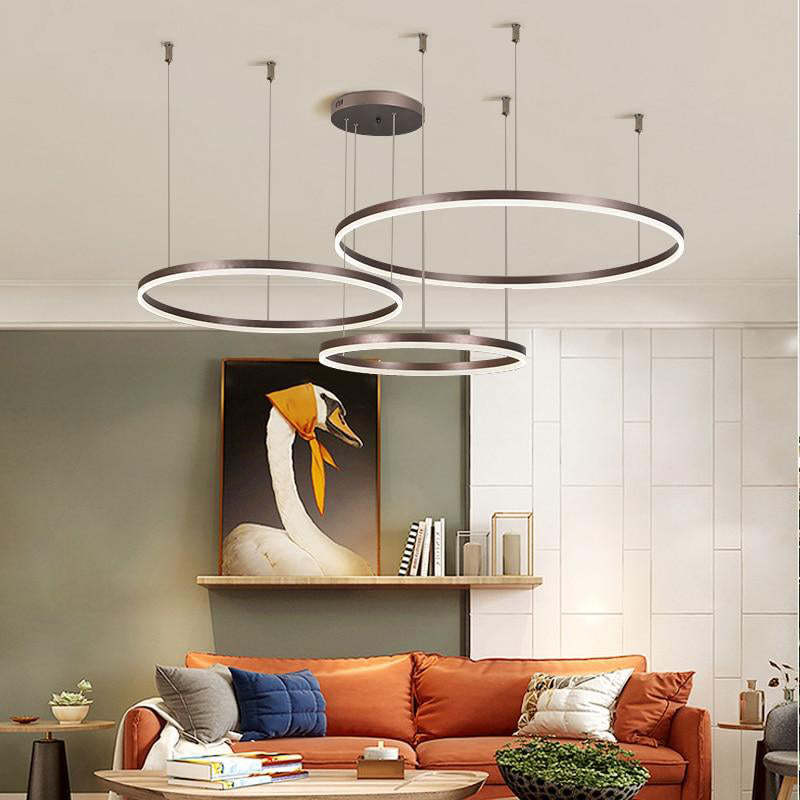 Alonza Moderne Grote  Hanglampen Wit Metaal Slaapkamer  Woonkamer Tir-Cirkel - afbeelding 2 | Noma Lighting