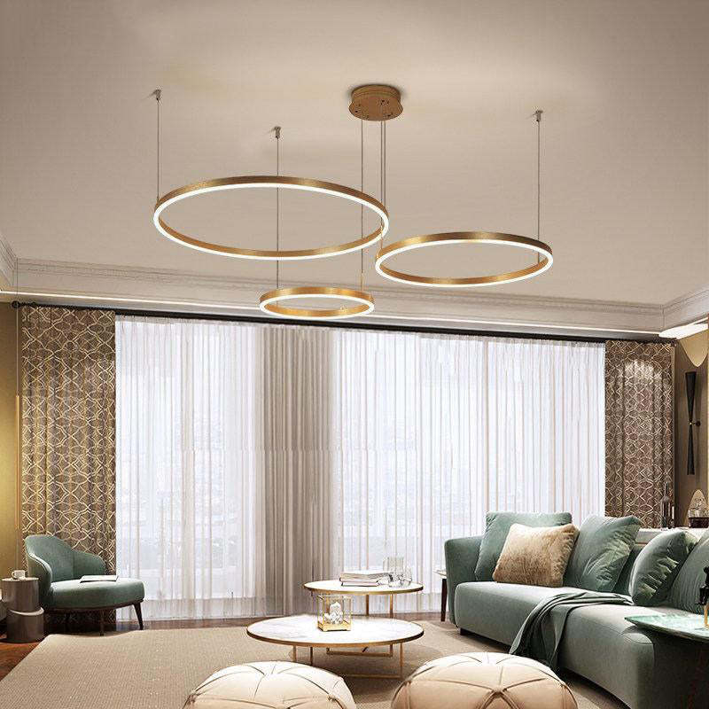 Alonza Moderne Grote  Hanglampen Wit Metaal Slaapkamer  Woonkamer Tir-Cirkel - afbeelding 5 | Noma Lighting