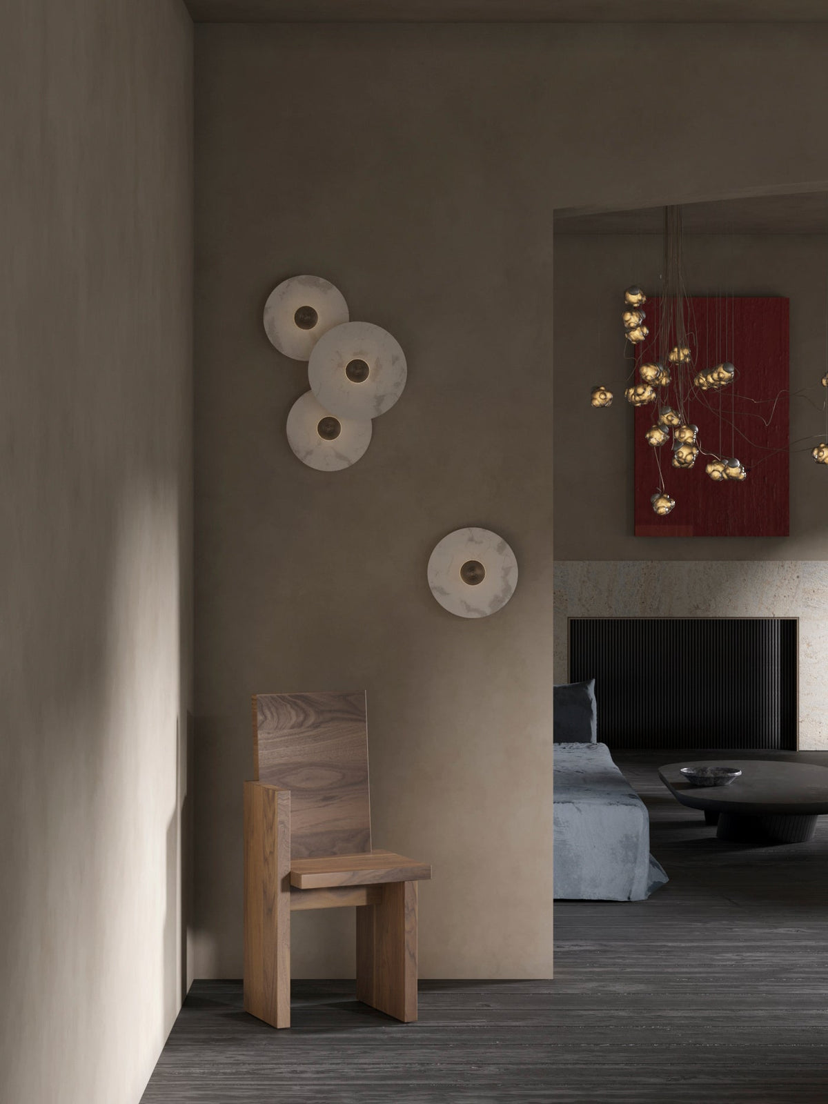 Apollo ronde albasten wandlamp - afbeelding 57 | Noma Lighting