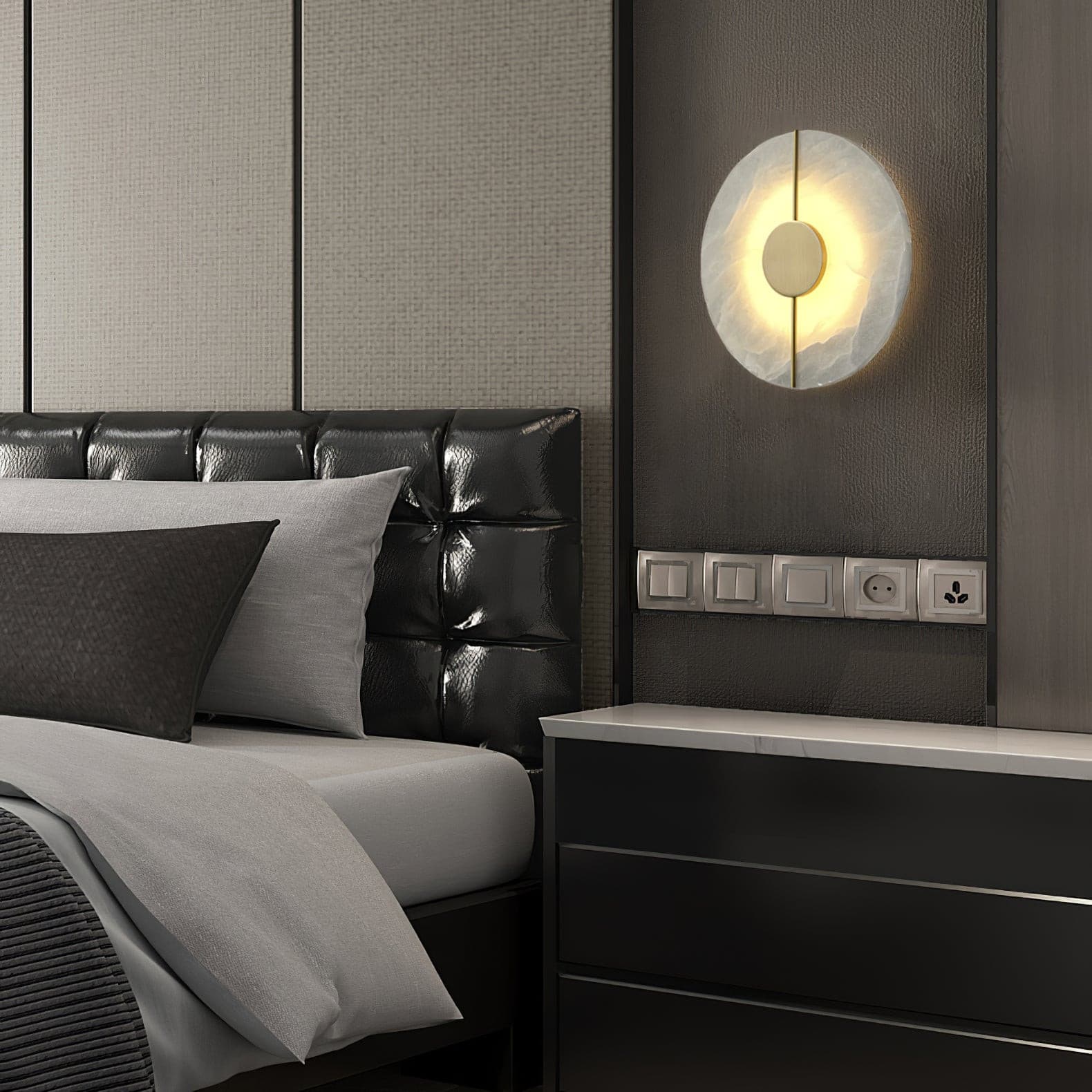 Artistieke wandlamp van dolomiet en koper met retro-uitstraling - afbeelding 15 | Noma Lighting