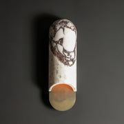 Capsulevormige wandlamp van geel travertin, marmer en messing - afbeelding 4 | Noma Lighting