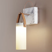 Galerie wandlamp Fontana glas leer marmer - afbeelding 12 | Noma Lighting