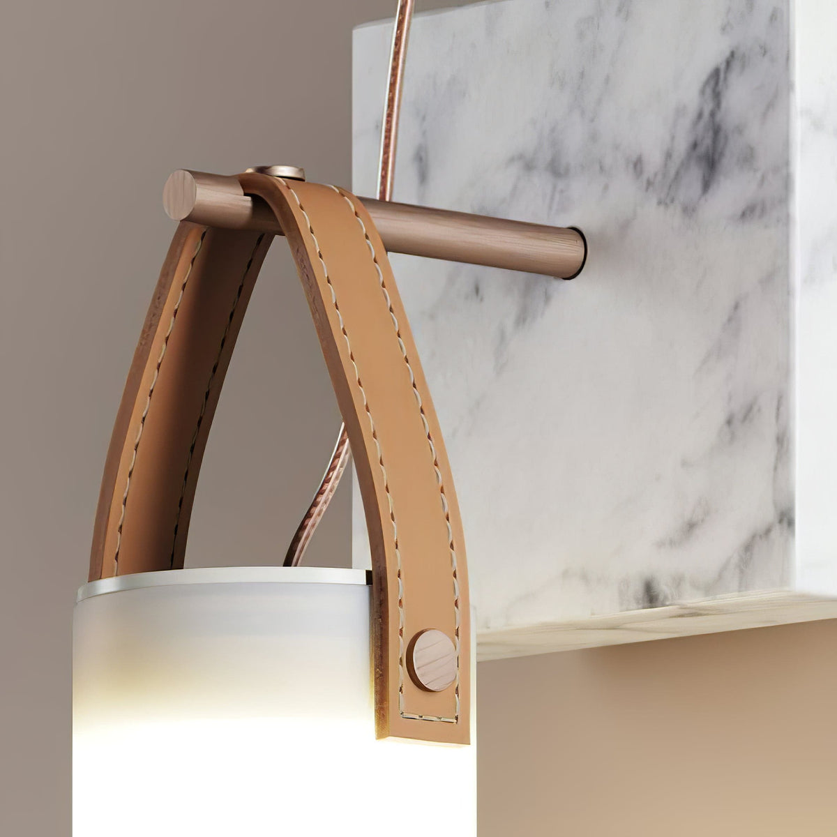 Galerie wandlamp Fontana glas leer marmer - afbeelding 13 | Noma Lighting