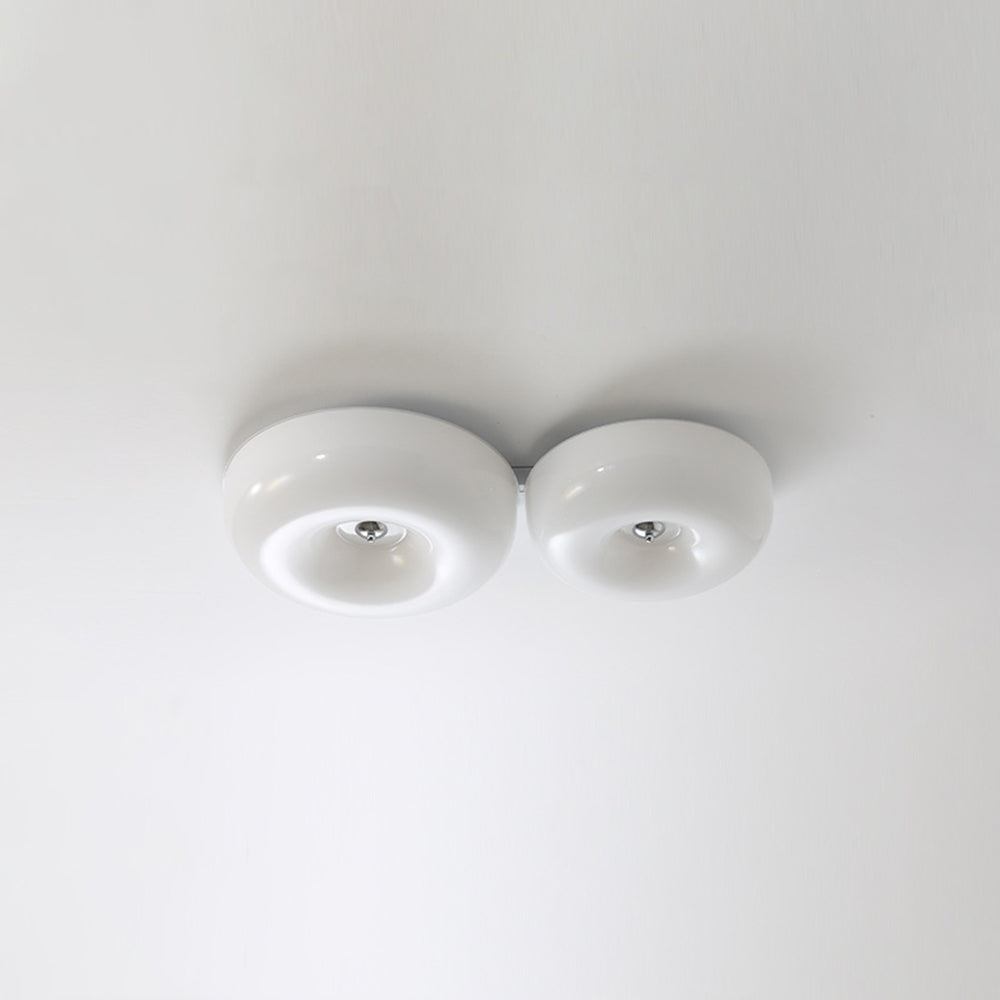 Hailie Vintage LED Plafondlamp Wit Metaal Glas Badrum Slaapkamer - afbeelding 7 | Noma Lighting