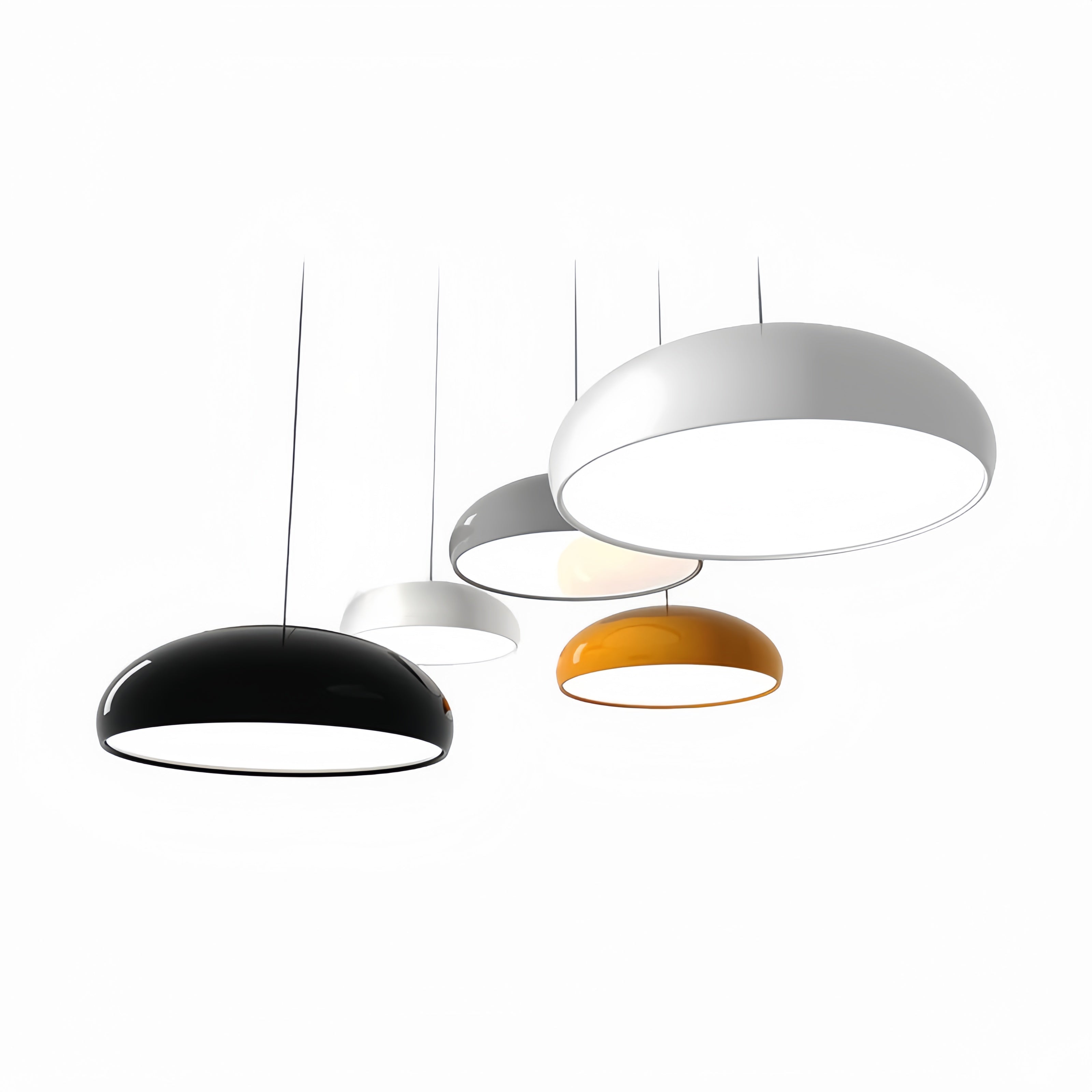 Leilani Moderne Ronde Hanglampen Wit Metaal Slaapkamer Woonkamer - afbeelding 1 | Noma Lighting