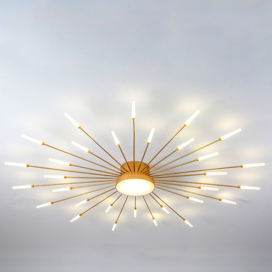 Lowry  Moderne Vuurwerk LED Plafondlampen Zwart Goud Woonkamer - afbeelding 15 | Noma Lighting