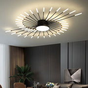 Lowry  Moderne Vuurwerk LED Plafondlampen Zwart Goud Woonkamer - afbeelding 2 | Noma Lighting