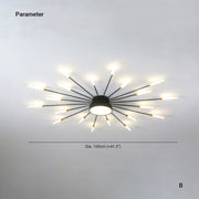 Lowry  Moderne Vuurwerk LED Plafondlampen Zwart Goud Woonkamer - afbeelding 5 | Noma Lighting