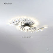 Lowry  Moderne Vuurwerk LED Plafondlampen Zwart Goud Woonkamer - afbeelding 7 | Noma Lighting
