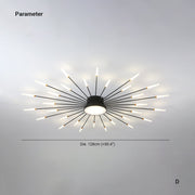 Lowry  Moderne Vuurwerk LED Plafondlampen Zwart Goud Woonkamer - afbeelding 8 | Noma Lighting