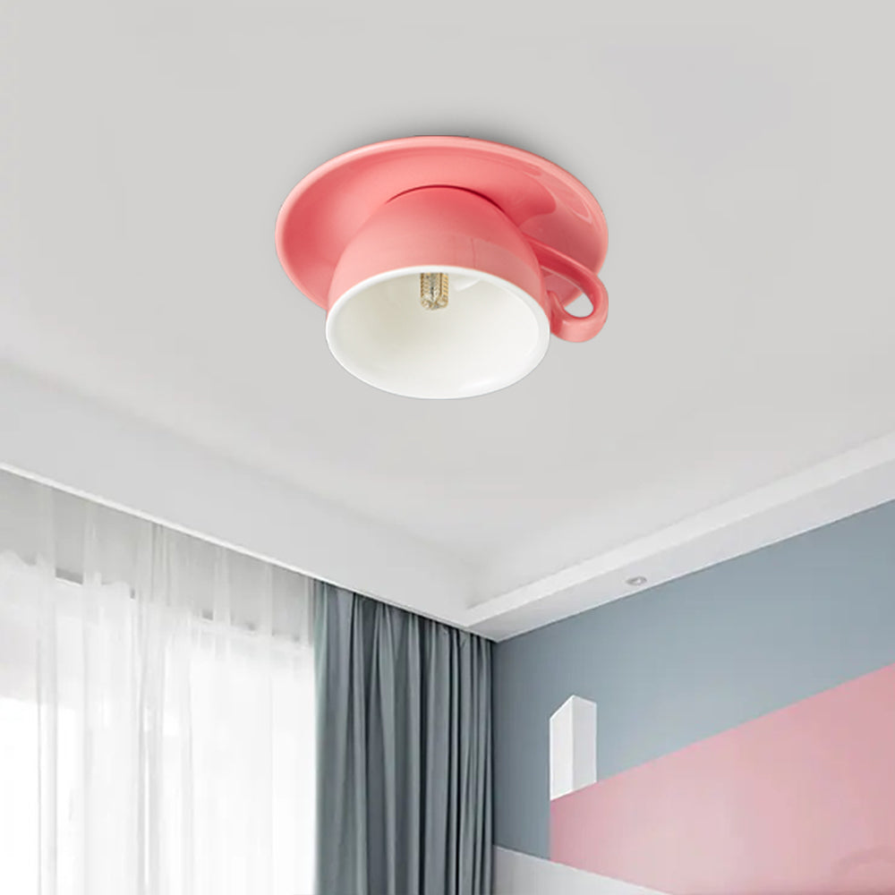 Morandi Moderne Koffiekopjes Keramische Plafondverlichting Blauw/Roze/Geel - afbeelding 5 | Noma Lighting