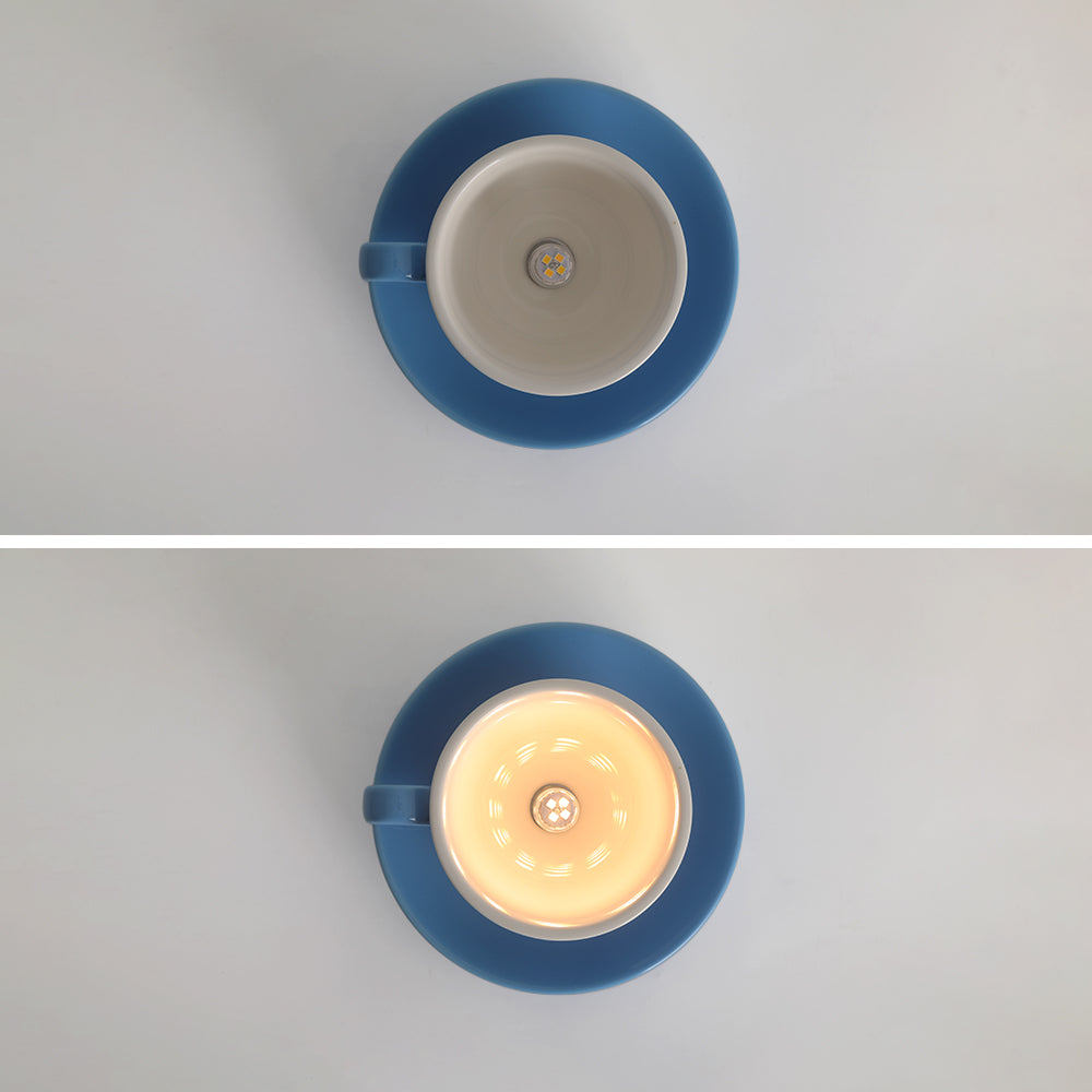 Morandi Moderne Koffiekopjes Keramische Plafondverlichting Blauw/Roze/Geel - afbeelding 8 | Noma Lighting