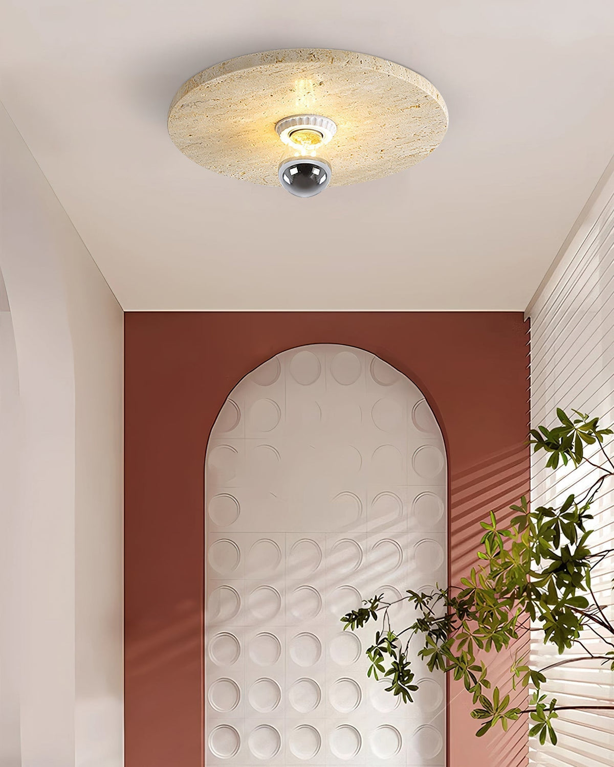 Norarora travertin Vlakke plafondlamp - afbeelding 9 | Noma Lighting