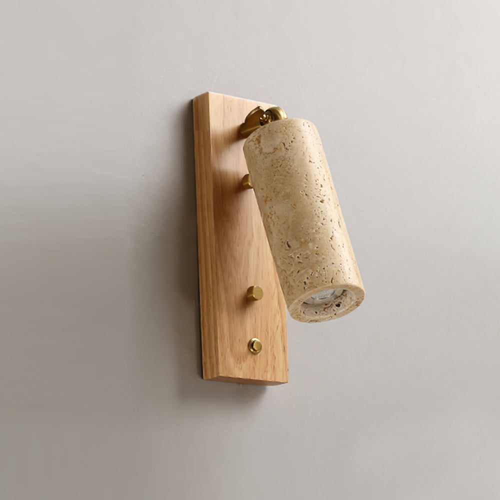 Noririse wandlamp Spotlight Geel travertin Hout - afbeelding 2 | Noma Lighting