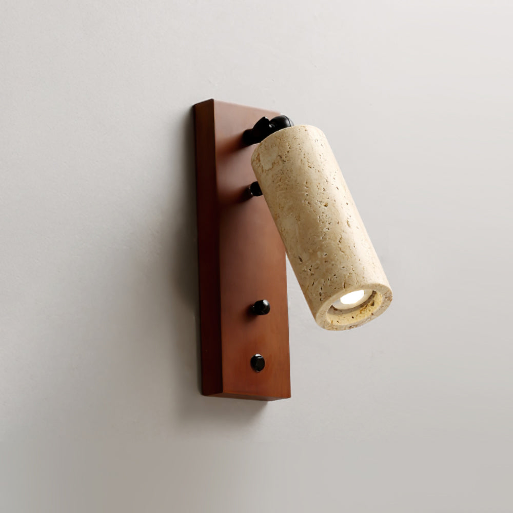 Noririse wandlamp Spotlight Geel travertin Hout - afbeelding 4 | Noma Lighting