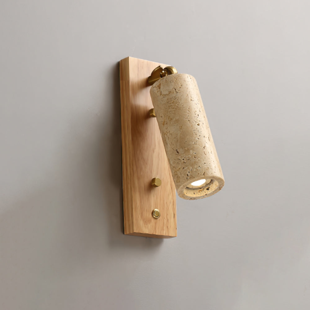 Noririse wandlamp Spotlight Geel travertin Hout - afbeelding 5 | Noma Lighting