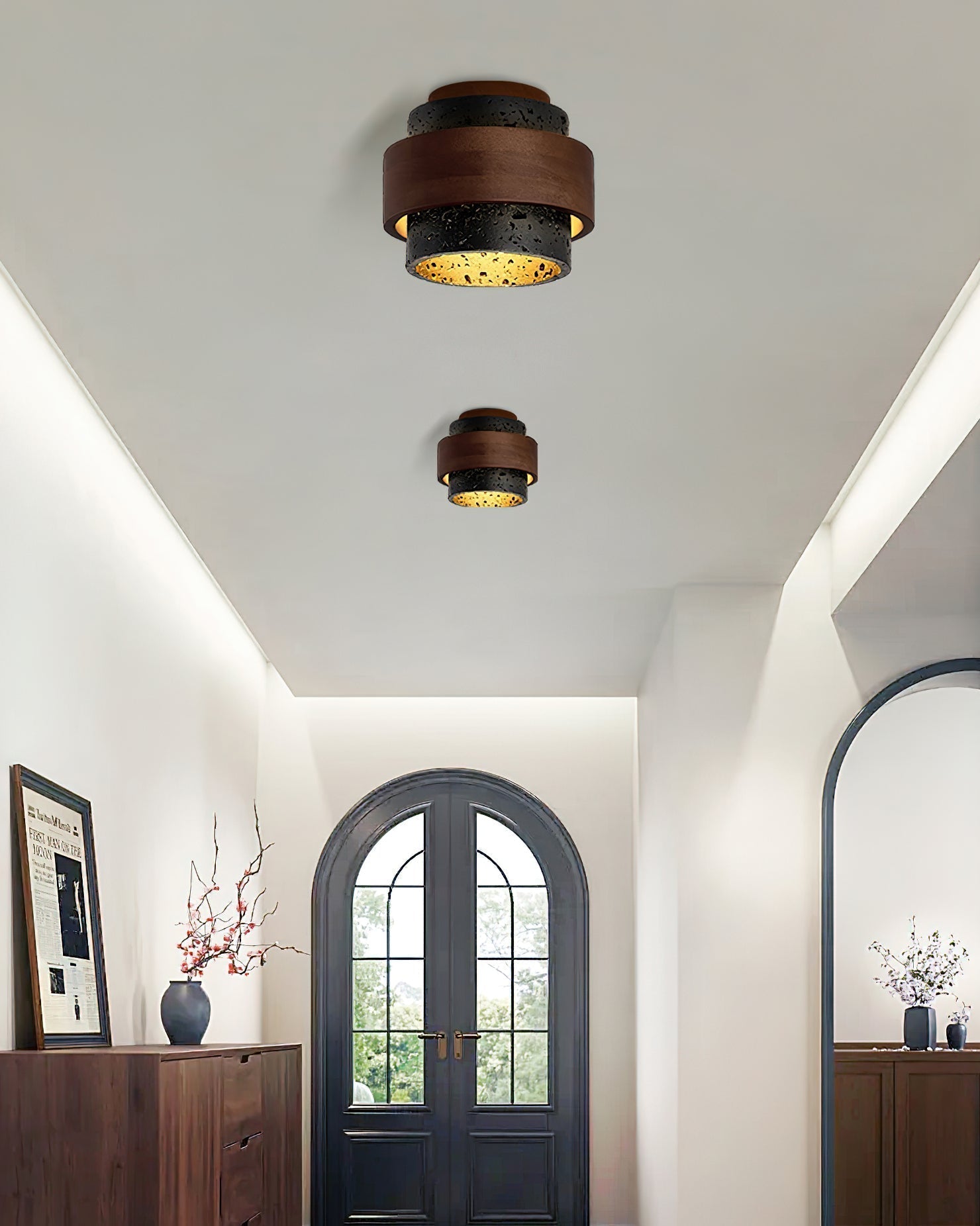 Noruaine zwarte travertin plafondlamp - afbeelding 4 | Noma Lighting