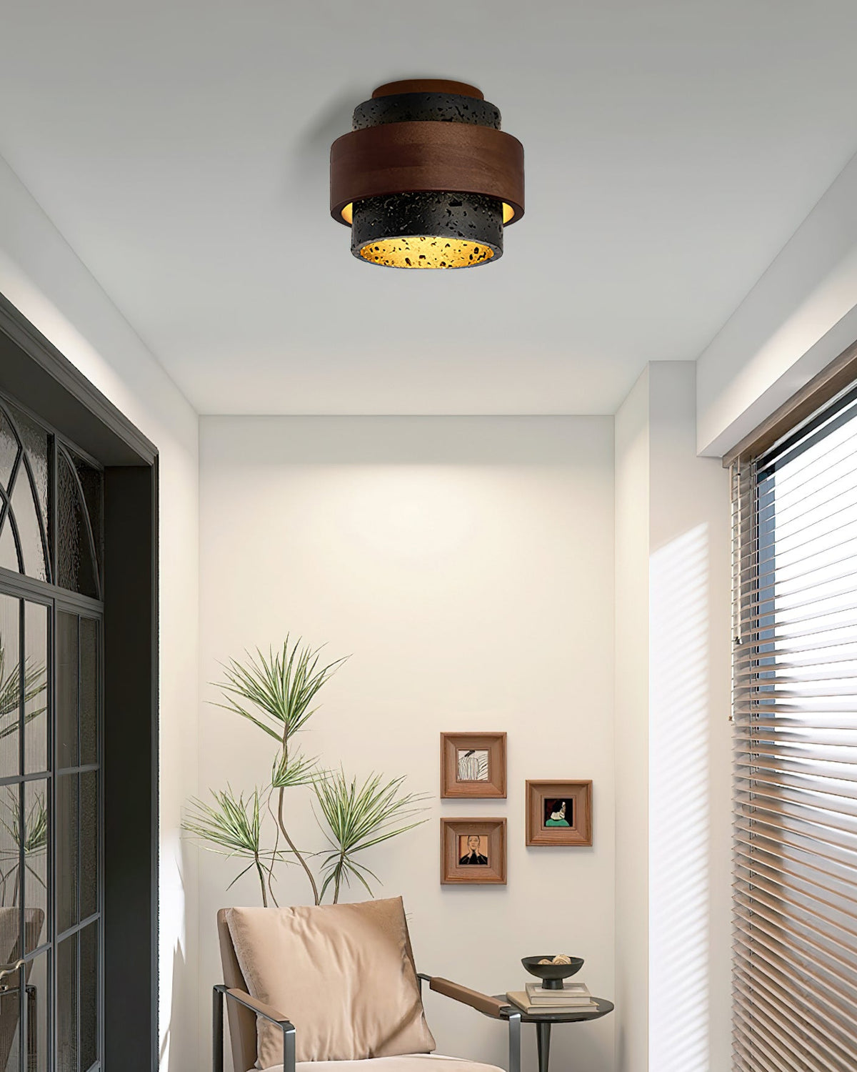 Noruaine zwarte travertin plafondlamp - afbeelding 5 | Noma Lighting