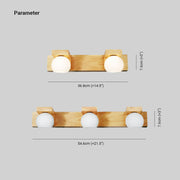 Ozawa Modern Spiegel LED Wandlamp Hout Glas Metaal Badkamer - afbeelding 4 | Noma Lighting